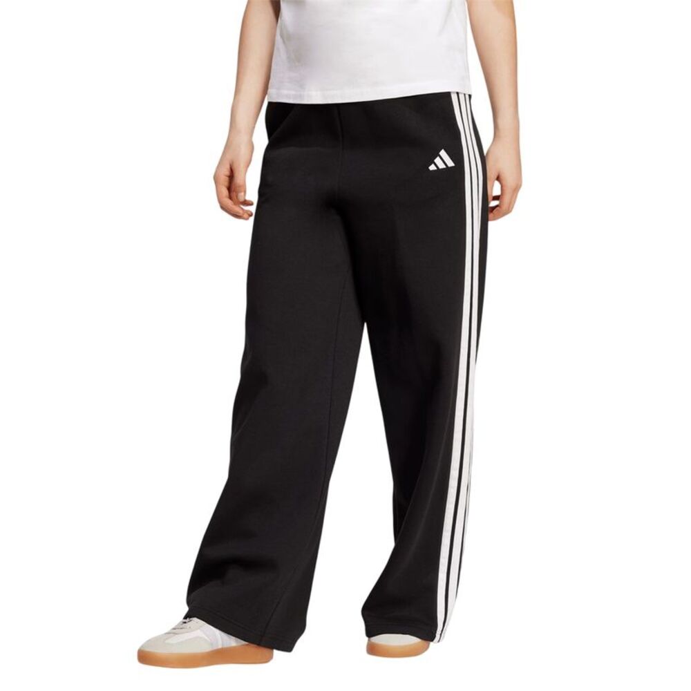 Adidas Womens/Ladies Essential French Terry 3 Stripes Sweatpants / Black/White - Picture 3 of 3